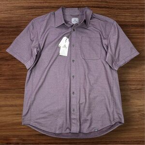 Ascend Men’s Short Sleeve Performance Button Down Shirt. Huckleberry. Large.